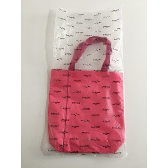 LANCOME NEW Pink Tote/Shoulder Bag Canvas Rectangular Shape Fully Lined - Picture 13 of 14